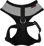 Puppia Amatus Dog Harness A (Over-The-Head) Fashionable Houndstooth Pattern Spring Summer Harness for Small and Medium Dogs, Black, Large