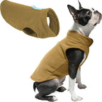 Gooby Fleece Vest Dog Sweater - Clay, X-Large - Warm Pullover Fleece Dog Jacket with O-Ring Leash for Small to Medium Dogs