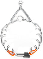 Herm Sprenger Chrome Plated Steel Dog Collar with Quick Release ClicLock Buckle and Biothane Insert Training Collar for Dogs Made in Germany (Hunter Orange, 16in x 2.25mm(Neck Size up to 13-14in))
