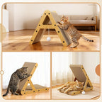 Gimars Wood Grain A-Shape Cat Scratcher, MZB-AS-M