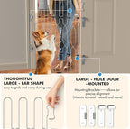 Snagle Paw Metal Retractable Door Barrier,28.4" Wide 35" Tall Safety Dog Gate for Front Door,Easy Install Retractable Pet Gate for Recreational Vehicle,Doorways
