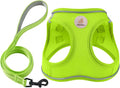 Hipubby Dog Harness and Leash Set, No Pull Soft Mesh Puppy Harness for Small Medium Dogs, Cats - Step in Reflective Breathable Lightweight Vest Harness for Walking, Training - Bright Green, S