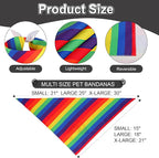 Pride Dog Bandana Large 1PCS, Rainbow Scarf for Boy and Girl, Colorful Durable Triangle Reversible Bibs for Puppy Pet
