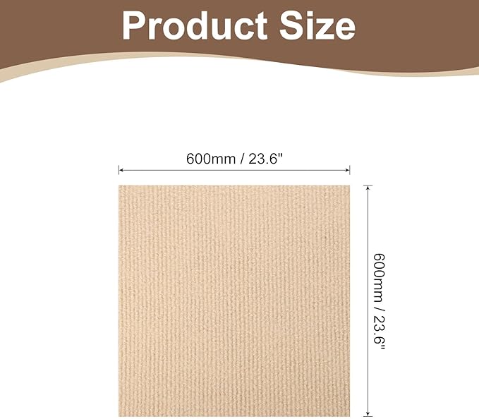 uxcell Self-Adhesive Cat Scratching Mat, 1 Roll 23.6" x 23.6" Couch Protector from Cat Claws for DIY Sofa, Wall, Doors, Cut Anti Cat Scratch Pad Carpet Mat, Khaki