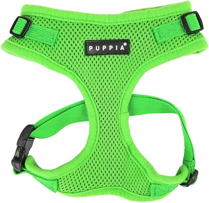 Authentic Puppia RiteFit Harness with Adjustable Neck, Green, Large