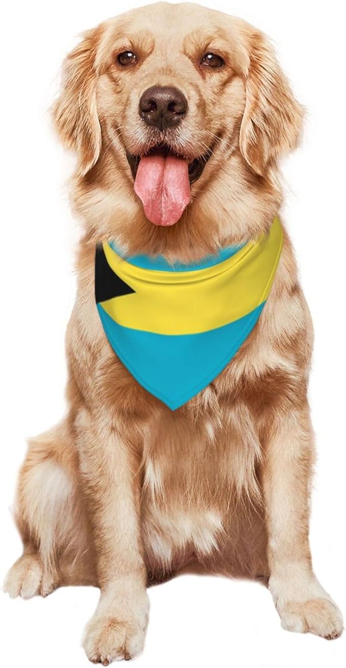 Dog Bandanas Bahamas Flag Pet Bandana Scarf Triangle Bibs Kerchief Accessories for Dogs Cats