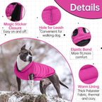 Lelepet Reversible Dog Coat Waterproof Dog Jacket Windproof Puffer Vest for Winter Warm Lightweight Coats for Large Dogs Adjustbale Hook & Loop Pet Apparel with Leash Hole, Boxer, Weimaraner, 2XL