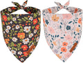 ADOGGYGO Floral Dog Bandana, Black Pink Flower Pet Scarf, Premium Durable Fabric, Cute Floral Bandanas for Extra Large Dogs (X-Large)