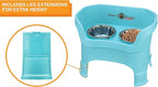 Neater Feeder Deluxe Mess-Proof Elevated Dog Bowls for Large Dogs (40+ lbs), 2 Height Adjustable (14.5” & 17.5”) No-Spill Raised Dog Bowl Stand, Stainless Steel Food Bowl Set, Made in USA, Aquamarine