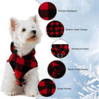 EXPAWLORER Dog Hoodie Fleece Sweater Vest, Plaid Dog Sweatshirt Fall Winter Pet Clothes with Leash Hole, Sleeveless Warm Cozy Puppy Clothing for Cat Small Medium Large Dogs Girl Boy, Checkered L