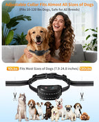 Dog Shock Collar with Remote Control – Shock Collar for Dogs 10–120 lbs, 2000FT Long Range IPX7 Waterproof Rechargeable Dog Training Collar with 4 Safe Modes Beep Vibration Shock & Flashlight Black