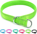 Reflective Slip Dog Collar, Loop Dog Collar for 20-38 lbs Dogs, Nylon Collars with Soft Padded for Dogs Training (Green 5/8" W x 15.5" L)