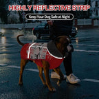 Doglay Dog Coat, Waterproof Dog Jacket Pet Winter Coat for Cold Weather with Thicken Furry Collar, Reflective Puppy Winter Jacket Warm Fleece Lining for Small Medium Large Pets