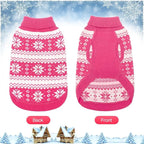 KOOLTAIL Cable Knit Valentines Dog Sweater Turtleneck, Cold Weather Pullover Classic Knitwear, Snowflake Pattern Thick Warm Winter Pet Clothes, Dog Sweater for Small Medium Large Dogs Girl, Pink S
