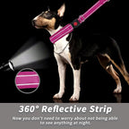 Martingale No Pull Dog Collar for Large Medium Small Dogs, Heavy Duty Nylon Reflective Adjustable Anti Pull Slip Collar with Buckle for Training Walking S Hot Pink