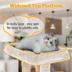 FDW 37.8 inch Cat Tree Cat Tower for Indoor Cats with Scratching Posts,Multi-Level Cat Furniture Activity Center Stand House Cat Condo Modern Cat Tower with Hanging Cradle & Funny Toy,Beige