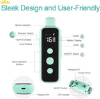 Bousnic Shock Collar for Dogs - Waterproof Rechargeable Dog Electric Training Collar with Remote for Small Medium Large Dogs with Beep, Vibration, Safe Shock Modes (8-120 Lbs) (Green)
