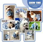 PETCARE Plaid Dog Dress Bow Tie Harness Leash Set for Small Dogs Cats Girl Cute Princess Dog Dresses Spring Summer Puppy Bunny Rabbit Clothes Chihuahua Yorkies Pet Outfits