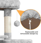 Topeakmart 63in Cat Tree, Large Cat Tower Furniture with Cat Condo, Padded Platform & Sisal-Covered Scratching Post, Stable Cat Tower Pet Play House