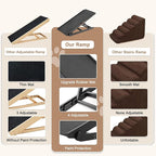 SLSY Dog Ramp for Bed, Couch & Car, Foldable Pet Ramp for Small Dogs and Cats, 4 Adjustable Heights 13.7''–19.6", Portable Stable Wooden Pet Steps with Non-Slip Pad for Sofa or Stairs