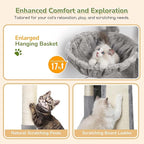 Globlazer Cat Tower for Multiple Indoor Cats, 52 inch Heavy Duty Cat Tree with 3 Condos, Plush Cat Condo with Scratch Posts and Pad for Adult Cats Kitten, Padded Perch, Basket Bed, F52B, Light Grey