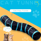 Cat Tunnel for Indoor Cats Interactive, Rabbit Tunnel Toys, Pet Toys Play Tunnels for Cats Kittens Rabbits Puppies Crinkle Pop Up Black 47" Shape S