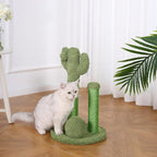 Amazon Basics Sisal Cat Scratching Post, Indoor Cactus Triple Posts for Cats & Kittens with Dangling Ball, Small, 22.4"H, Green