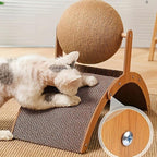 Interactive Cat Scratcher, Cat Scratching Post Design with Arch Bridge Balls-Stylish Cat Scratching Board, Natural Sisal Scratcher Ball, Fun and Engaging Scratching Post for and Exercise