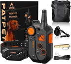 PATPET Dog Training Collar, 1.2 Mile Range 101 Training Levels Dog Shock Collar with Remote Control (15-150 lbs), Waterproof 100% Safe E Collar for Large Breed for Dogs Black with Vivid Orange