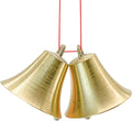 MrMrKura 2 Pieces Vintage Style Brass Hanging Bell Cowbell Door Bell Polished Brass Bells Hanging Rope for DIY Elephant Dog Camel Bells Christmas Bells Garden Christmas Tree Decoration