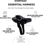 ShawnCo Essential Dog Harness, No-Pull Pet Vest with 3 Leash Clips, No Choke, Reflective, Adjustable and Padded, for Easy Walking and Training for Small, Medium and Large Dogs (Dark Camo, Medium)