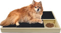 Dog Nail Scratch Pad with Treat Box, Jaxbo Durable Portable Dog Scratch Filing Pad for All Dogs, Wooden Cat Nail Scraper Board for Indoor/Outdoor Training