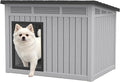 Bifanuo Dog House Outdoor Indoor for Medium Dog - Weatherproof & Removable Roof, Easy Assemble and Clean for Small to Medium Dogs(Grey, 32.1" L × 25.1" W × 24" H)