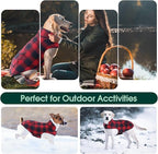 Kuoser Reversible Dog Jacket, Warm Winter Coat for Medium & Large Dogs, Warm Windproof Pet Cold Weather Clothes, Red XL