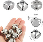 BigOtters 50 Pcs Jingle Bells for Crafting, 1 Inch Craft Bells Bulk for DIY, Home Christmas Decoration, Silver