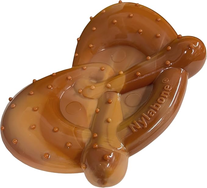 Nylabone Pretzel Power Chew Toy for Dogs, Dog Toys for Aggressive Chewers, Bacon & Peanut Butter Flavor, Small Dogs - Up to 25 Ibs, 1 Count