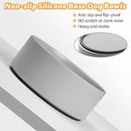 Large Dog Bowls, Non Slip Heavy Ceramic Dog Food and Water Bowl with Silicone Base, 8" Pet Feeding Bowl for Small, Medium, and Big Dogs (Grey, 8 Inches)