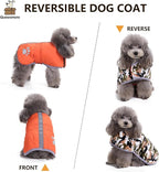Queenmore Cold Weather Dog Coats Loft Reversible Winter Fleece Dog Vest Waterproof Pet Jacket Available in Extra Small, Small, Medium, Large Extra Large Sizes Orange