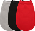 Paiaite 3 Pieces Plain Dog Shirt Sleeveless Puppy Cotton Dog Shirts Breathable Pet Apparel Tank Top Colorful Puppy Sweatshirt Clothes for Small Medium Dogs Red Black and Grey 3XL