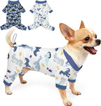 Glittme 2PACK Dog Pajamas Soft Dogs Clothes for Small Medium Dogs Elastic Cats Apparel Breathable Dog Pjs for Puppy