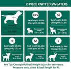 2 Pieces XXS Dog Sweater Teacup Dog Clothes Turtleneck Dog Sweater Winter Dog Clothes for Small Dogs Boy Girl, Warm Pet Coat Puppy Outfits Cat Sweater Chihuahua Yorkie Sweater, Green + Purple