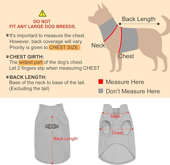 BEAUTYZOO Small Dog Sweater Fleece Vest Winter Jacket, D-Ring Leash Attachment for XS S Puppy Medium Sized Breeds Dogs, Cold Weather Dog Clothes Windproof Keep Warm, Christmas Red Plaid L