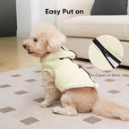 Fleece Lining Dog Hoodie with Harness Built in,Extra Warm Small Dog Jacket in Winter Puppy Coats with Hooded,Light Yellow M
