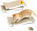 Cat Scratcher, Durable Scratch Pad, Corrugated Cardboard Scratching Board for Indoor Cats, Heavy Duty, Double-Sided Usability, Recyclable, with Catnip, Large, 2 Pack