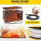 Heated Dog House with Electric Heating Pad Extra Large 59.1" Outdoor & Indoor Dog Kennl with Insulated Liner Keep Warm in Winter, Waterproof Pet Shelter, Strong Metal Frame，35.4"D x 59.1"W x 35.4"H