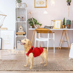 EXPAWLORER Dog Hoodie Fleece Sweater Vest, Hooded Dog Sweatshirt Fall Winter Pet Clothes with Leash Hole, Sleeveless Warm Cozy Puppy Clothing for Cat Small Medium Large Dogs Girl Boy, Red XL