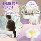Cat Tree, 33" Multi-Level Cloud Cat Tree Tower with Cozy Padded Bed & Large Condo for All Sized Cats, Featuring Scratching Posts, Viewing Perch & Toys, Stable Small Cat Tower (Green)