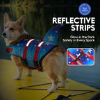 ASENKU Dog Life Jacket - Pet Safety Vest for Swimming & Boating, Shark Life Jacket with Floatation, Dog Lifesavers Swimsuits for Small Medium Large Dogs (GradStar, 2XL)