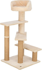TRIXIE Tulia Senior Cat Tower with Scratching Posts, Four Platforms, Top Platform with Backrest, Beige Medium