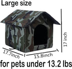 Cat Houses for Outdoor Cats Outdoor Houses for Feral Cats House with Weatherproof Canvas Roof Stray Shelter (Large cat Houses, Green cat House)